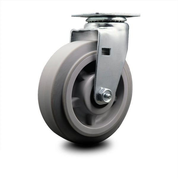 6 Inch Thermoplastic Rubber Wheel Swivel Caster with Roller Bearing SCC